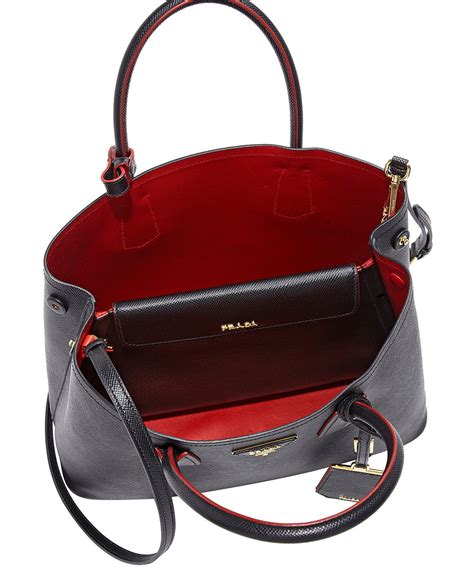 prada purse black and red